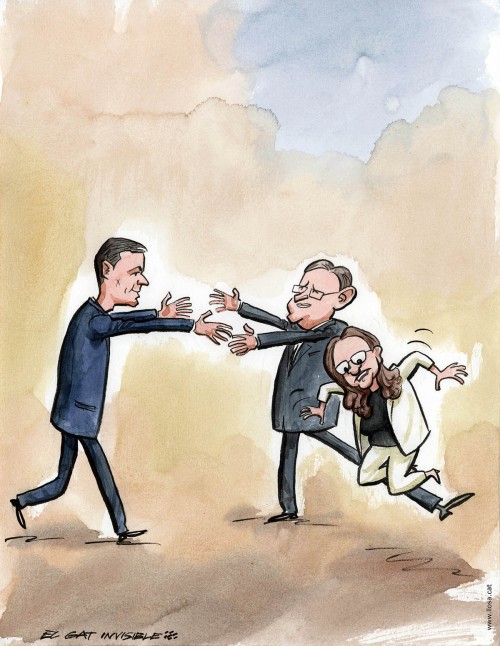 Pedro Sánchez, Ximo Puig i Mónica Olra