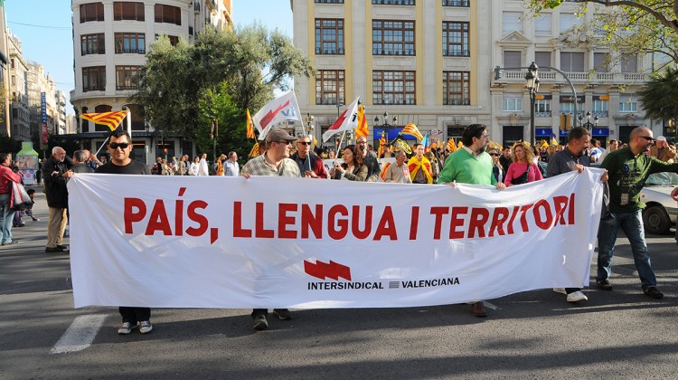 Manifestació d'Intersindical. Prats i Camps