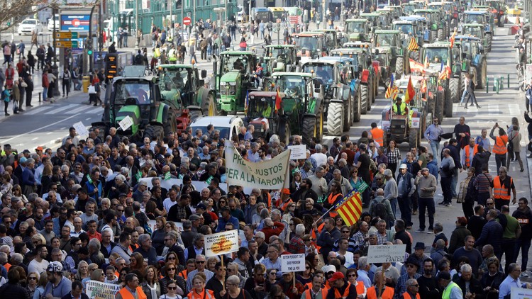 Manifestació del sector agrícola d'ara fa un any. Europa Press