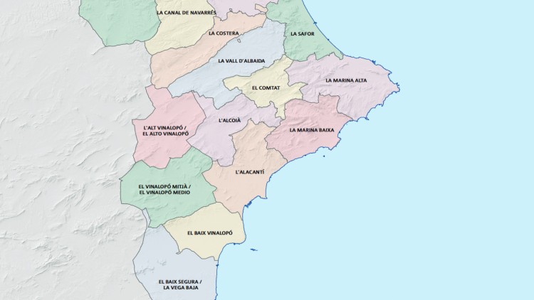 Mapa comarcal valencià 