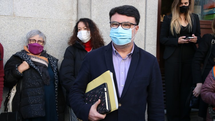 Pla mitjà del diputat d'ERC al Congrés i exmembre de la Mesa del Parlament Joan Josep Nuet abans d'entrar al Tribunal Suprem, el 24 de març de 2021. Agència Catalana de Notícies