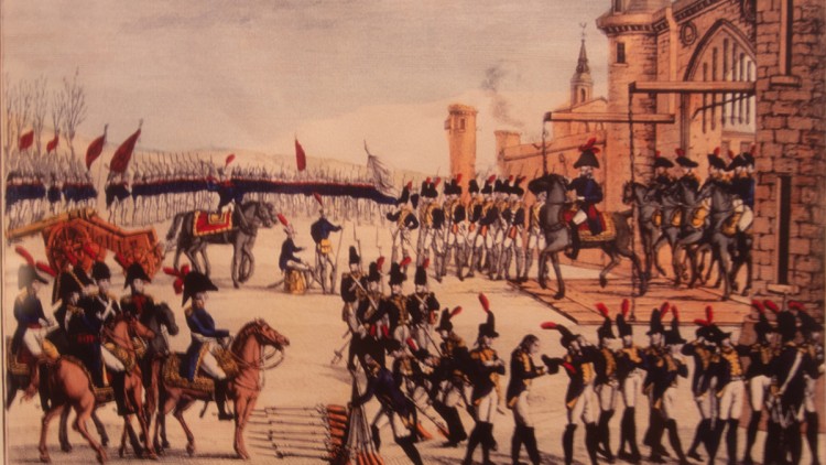 Representació de l'entrada del general Suchet a València