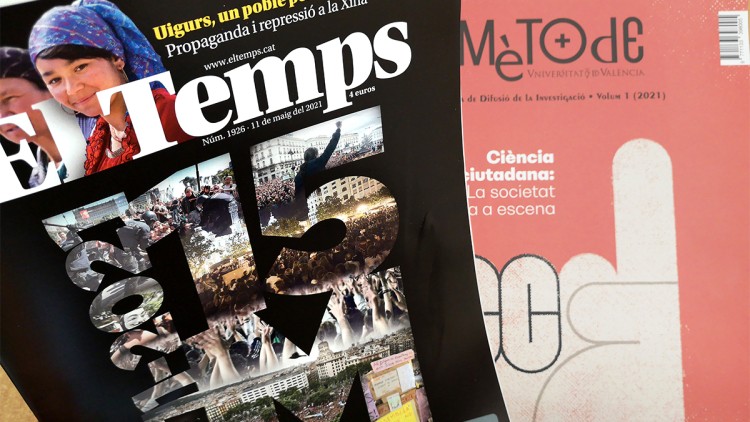 Portades dels darrers números d’El Temps i Mètode. J. L. Iniesta