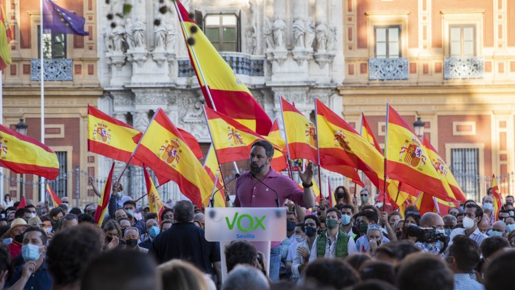 Santiago Abascal, líder de Vox, en un acte de la formació ultradretana en Andalusia| Europa Press