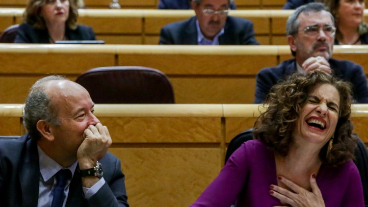 La ministra d’Hisenda, María Jesús Montero, en una sessió de control al Govern celebrada al Senat.. Europa Press