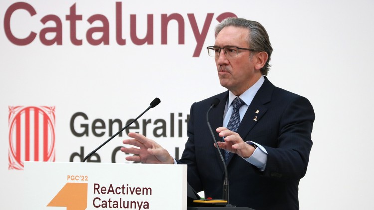 El conseller Jaume Giró presenta els pressupostos del Govern pel 2022 a l'Auditori del Parlament, el 9 de novembre de 2021. Agència Catalana de Notícies