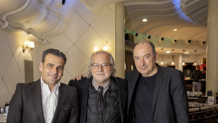Alfred Costa (À Punt), Andreu Manresa (IB3) i Vicent Sanchis (TV3). Miguel Lorenzo