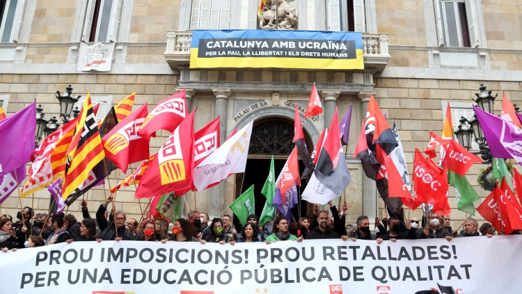 Manifestació per la vaga de docents a Barcelona. Agència Catalana de Notícies