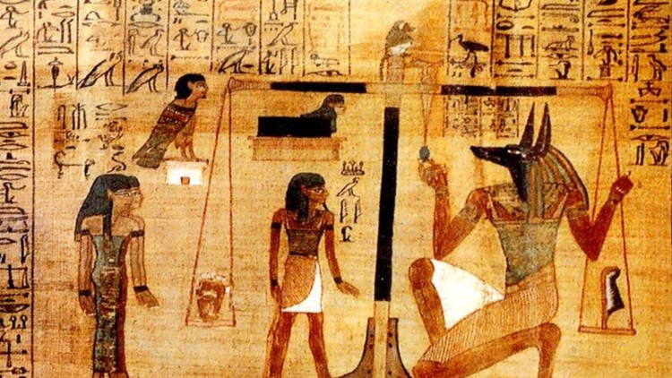 Escena del Jucidi d’Osiris, corresponent al Llibre dels Mort de l’antic Egipte