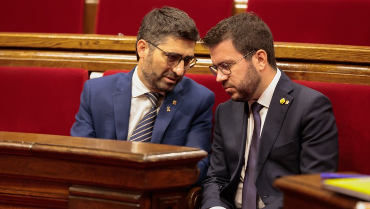 Jordi Puigneró i Pere Aragonès. Agència Catalana de Notícies