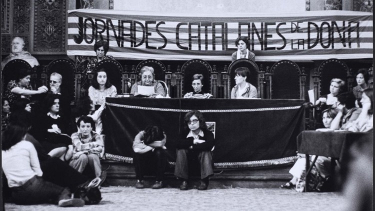 Jornades Catalanes de la Dona. Inauguració de les jornadas per Maria Aurèlia Capmany. 27 de maig de 1976. Pilar Aymerich