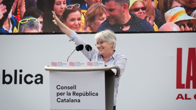 Clara Ponsatí a l'acte del Consell per la República celebrat a Perpinyà al febrer de 2020. Europa Press