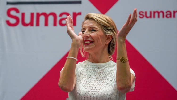 La vicepresidenta espanyola Yolanda Díaz en un acte de Sumar| Europa Press