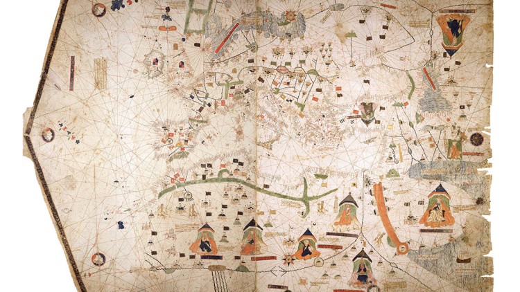 Carta portolana de la Mediterrània i de les costes atlàntiques d’Europa i Àfrica (1520), obra de Giovanni Vespucci.