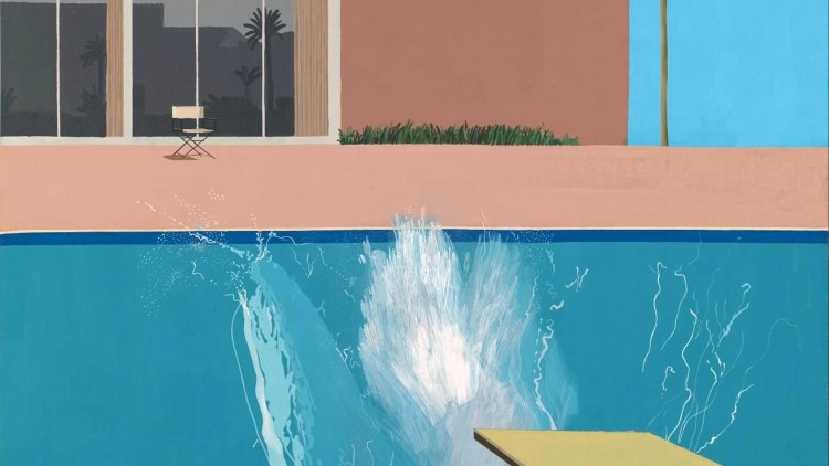 Il·lustració de David Hochney basada en una piscina californiana