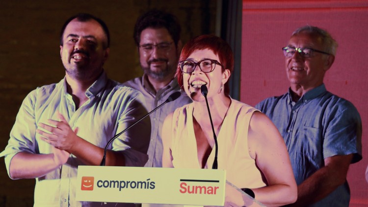 Compromís-Sumar, malgrat deixar-se vots en comparació a les anteriors eleccions espanyoles i a la suma dels espais a les valencianes, ha tret un resultat notable, que ha superat les projeccions demoscòpiques| Europa Press