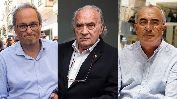 Els presidents Quim Torra, Josep-Lluís Albinyana i Cristòfol Soler