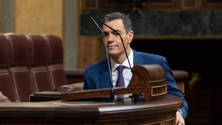 El president espanyol, Pedro Sánchez, durant la seua investidura. Europa Press