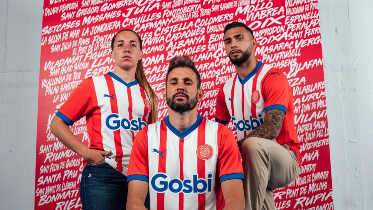 El Girona presenta les seves noves equipacions per al 2024. Europa Press