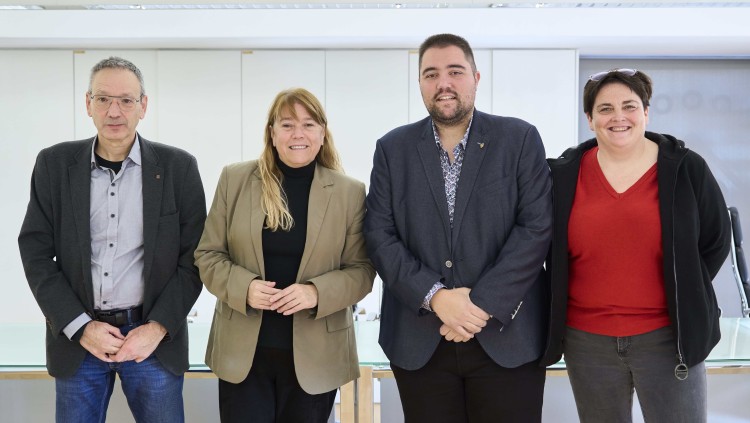 Jordi Font, director del Memorial Democràtic; Natàlia Garriga, consellera de Cultura; Gerard Companys, alcalde d'Alcarràs; i Estefania Rufach, vicepresidenta de l'Institut d'Estudis Ilerdencs (IEI).. Departament de Cultura