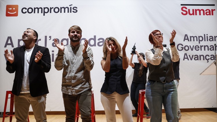 Acte electoral de Compromís-Sumar en la campanya de les eleccions espanyoles del 23-J| Europa Press/Rober Solsona