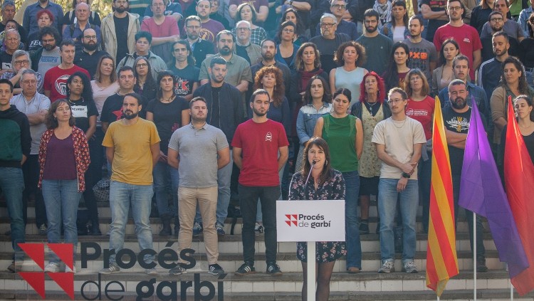 Militants de la CUP anunciant el Procés de Garbí. Europa Press