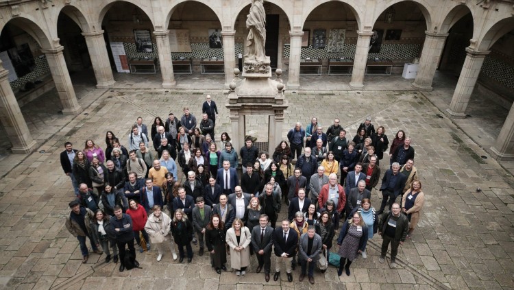 Imatge dels participants en les jornades “Digitalització, intel·ligència artificial i idiomes: vista general i oportunitats” a la seu de l’Institut d’Estudis Catalans.. Departament de Política Lingüística de la Generalitat de Catalunya