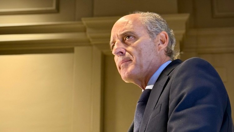 Francisco Camps, expresident de la Generalitat Valenciana, en la compareixença en què ha anunciat el seu equip de treball per a recuperar la presidència de la Generalitat.. Europa Press