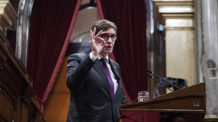 El president de Catalunya, el socialista Salvador Illa, a la darrera sessió de control parlamentària| Europa Press