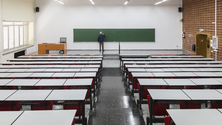Una de les aules de la facultat de Filologia, Traducció i Comunicació de la Universitat de València. Miguel Lorenzo