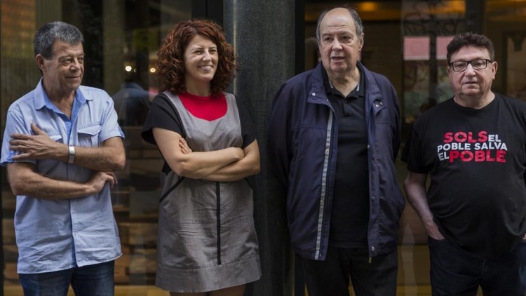 D'esquerra a dreta, Vicent Pallarès, Margalida Castellano, Carles Camps i Manuel Molins, guanyadors dels Premis Octubre 2017. Kike Taberner