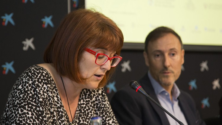 Montse Ayats, durant la presentació de la 36 edició de la Setmana del Llibre en Català