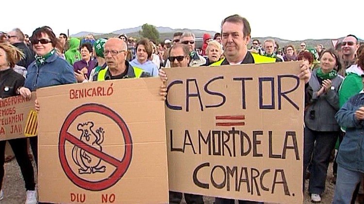 Imatge d'una protesta contra el projecte Castor (2013). Efe / Arxiu