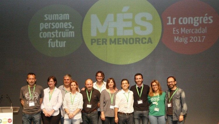 L'executiva de Més per Menorca elegida en el congrés de la formació, celebrat el mas de maig.