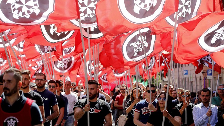 Membres de CasaPound en una manifestació feixista a Itàlia