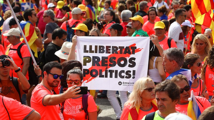 Imatge de la manifestació de la diada de 2018