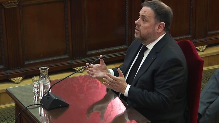 Oriol Junqueras declara davant del jutge al Tribunal Suprem. Efe