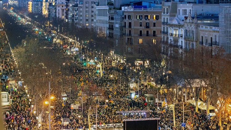 Imatge de la manifestació a Barcelona. Efe