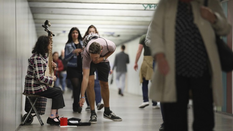 Els músics del metro de Barcelona, els més units. Jordi Play