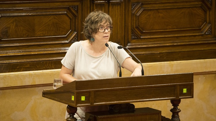 Eulàlia Reguant intervé al Parlament el 2017. Arxiu EL TEMPS