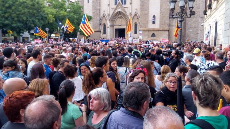 Imatge de la manifestació que es va celebrar a Sabadell a l'octubre per l'alliberament dels CDR detinguts el 23 de setembre en l'operació Judes. Europa Press