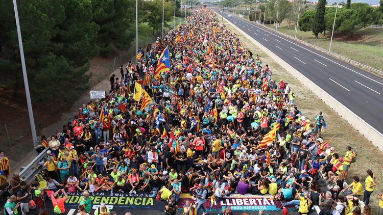 La columna de la Marxa per la Llibertat procedent de Tarragona arriba a Barcelona. Ferran Tardà