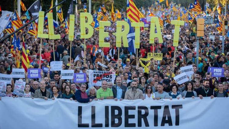 Capçalera de la manifestació. Europa Press