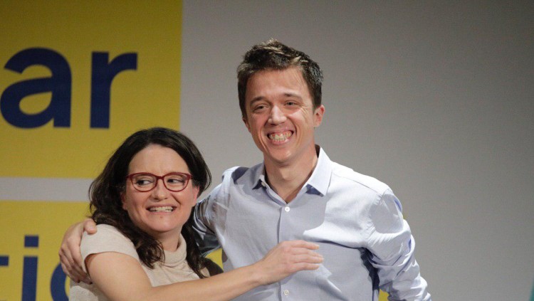 La vicepresidenta valenciana i líder de Compromís, Mónica Oltra, i Íñigo Errejón, aspirant de Més País a la Moncloa| Compromís