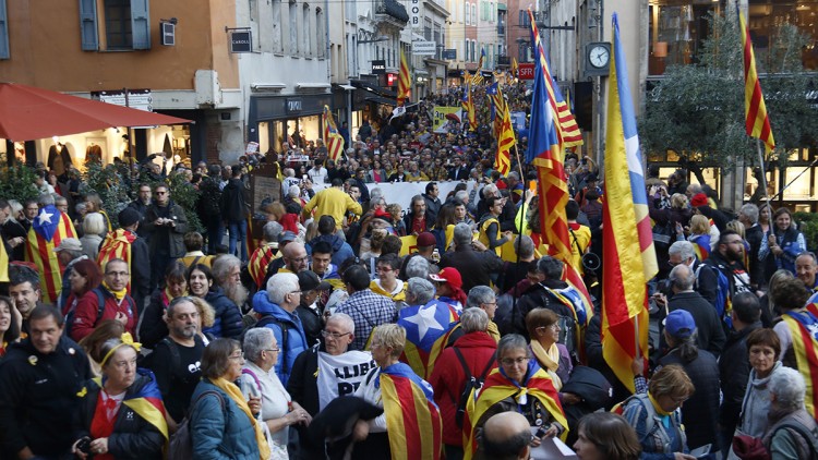 Pla obert de la manifestació a favor dels Països Catalans que s'ha celebrat a Perpinyà el 10 de novembre de 2018. Agència Catalana de Notícies