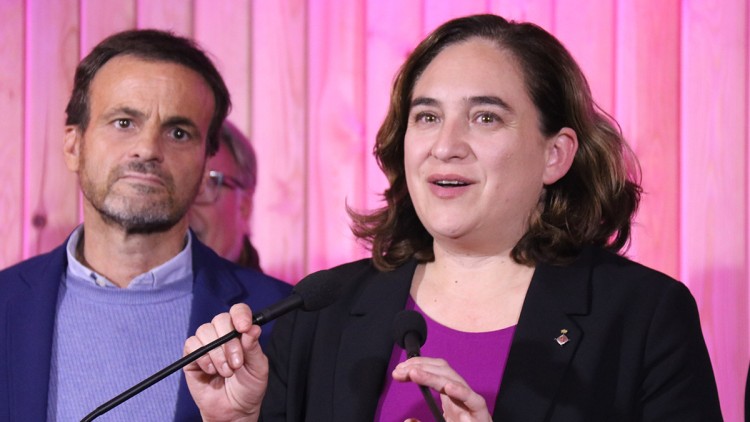 Ada Colau i Jaume Asens compareixen en la seu d'En Comú Podem. Agència Catalana de Notícies