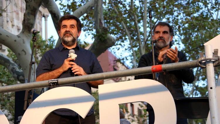 Jordi Sànchez i Jordi Cuixart en una imatge d'arxiu. Agència Catalana de Notícies