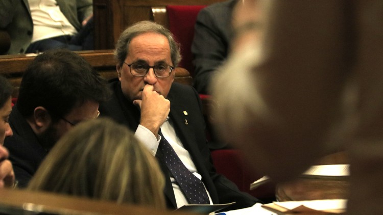 Quim Torra en un ple al Parlament. Agència Catalana de Notícies