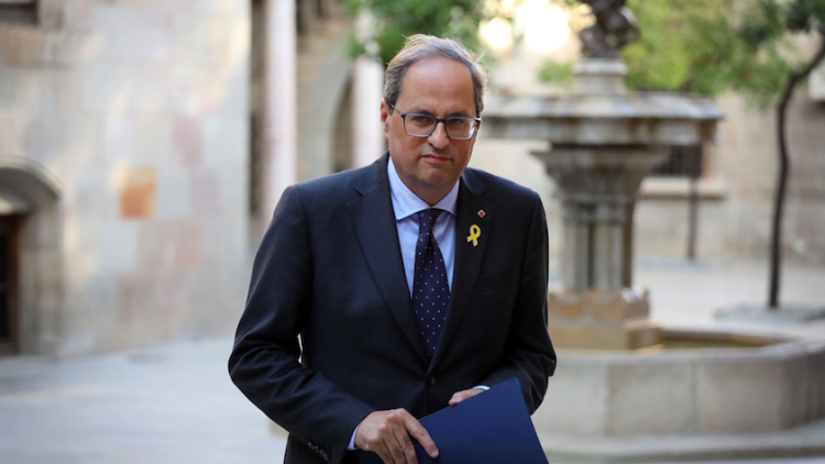 Quim Torra moments abans de la declaració institucional. ACN