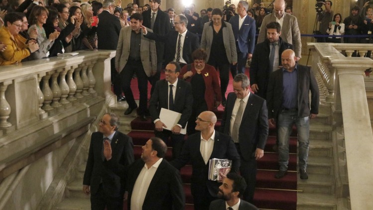 Presos polítics visiten el Parlament de Catalunya per comparèixer en la comissió d'investigació del 155. Agència Catalana de Notícies
